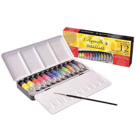 sennelier watercolor metal box 12 tube set|Sennelier Watercolor Metal Box 12 Tube Set.